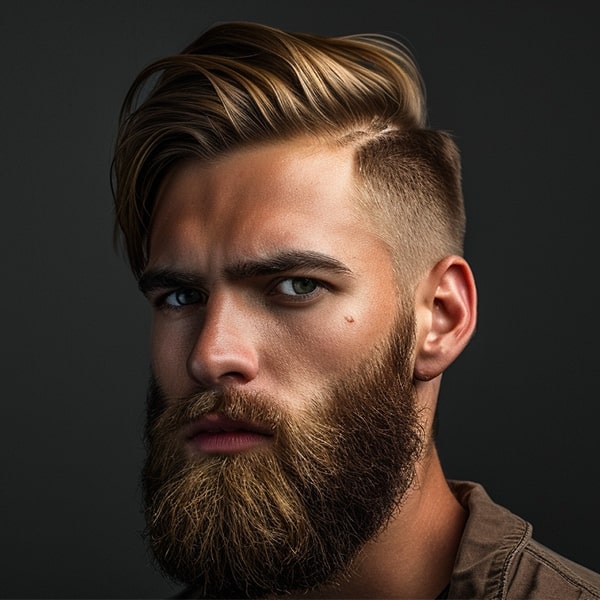 Blonder Mann mit stylischer Frisur Blonder Mann mit stylischer Frisur