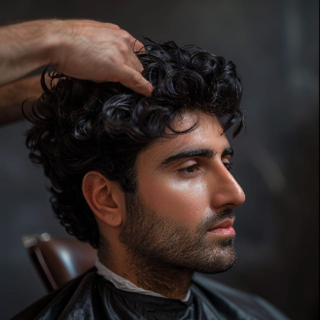 Herrenfrisur Dauerwelle